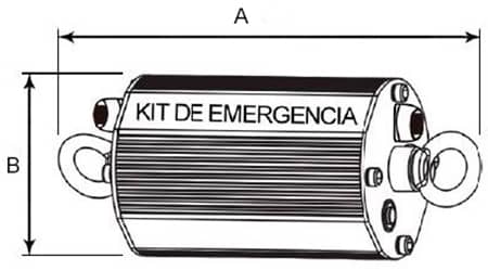 Dimensiones del Kit de emergencia para luminarias LED